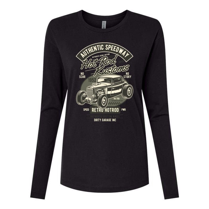 Hot Rod Kustoms Speedway Womens Cotton Relaxed Long Sleeve T-Shirt