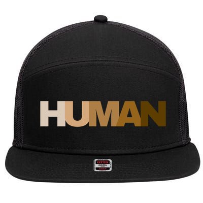 Human Rights Kindness Peace Equality Inclusion Melanin Love Gift 7 Panel Mesh Trucker Snapback Hat