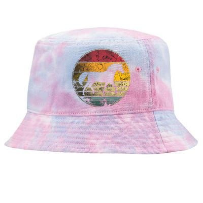 Horse Riding Love Equestrian Girl Vintage Distressed Retro Tie-Dyed Bucket Hat