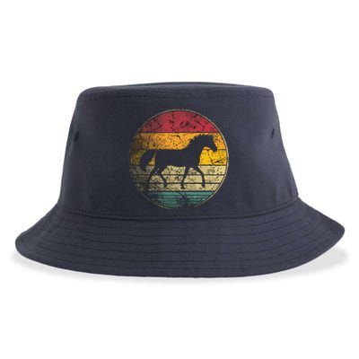 Horse Riding Love Equestrian Girl Vintage Distressed Retro Sustainable Bucket Hat