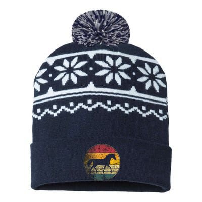 Horse Riding Love Equestrian Girl Vintage Distressed Retro USA-Made Snowflake Beanie