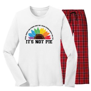 Human Rights Lgbt Pride Its Not Pie Pride Month Women's Long Sleeve Flannel Pajama Set 