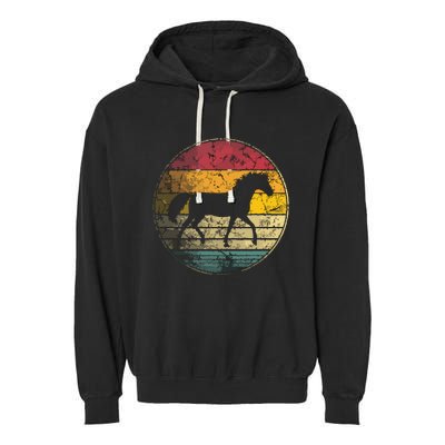 Horse Riding Love Equestrian Vintage Distressed Retro Garment-Dyed Fleece Hoodie