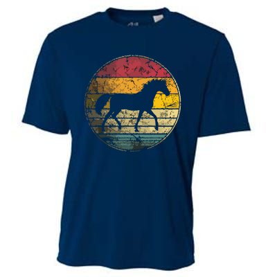 Horse Riding Love Equestrian Vintage Distressed Retro Cooling Performance Crew T-Shirt