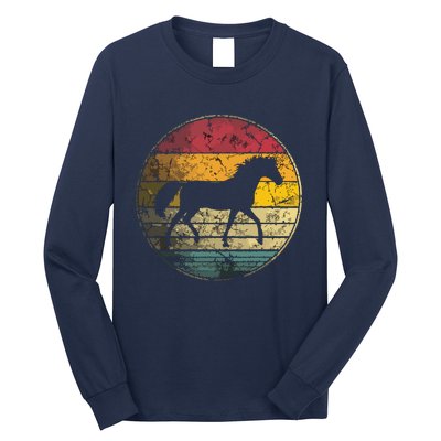 Horse Riding Love Equestrian Vintage Distressed Retro Long Sleeve Shirt