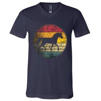 Horse Riding Love Equestrian Vintage Distressed Retro V-Neck T-Shirt