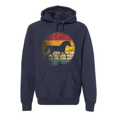 Horse Riding Love Equestrian Vintage Distressed Retro Premium Hoodie