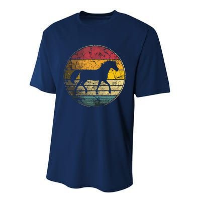 Horse Riding Love Equestrian Vintage Distressed Retro Performance Sprint T-Shirt