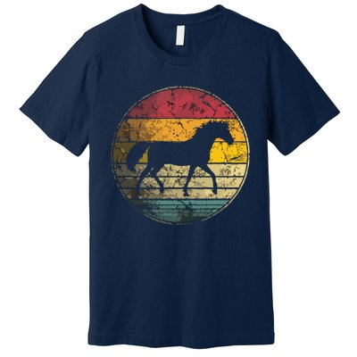 Horse Riding Love Equestrian Vintage Distressed Retro Premium T-Shirt