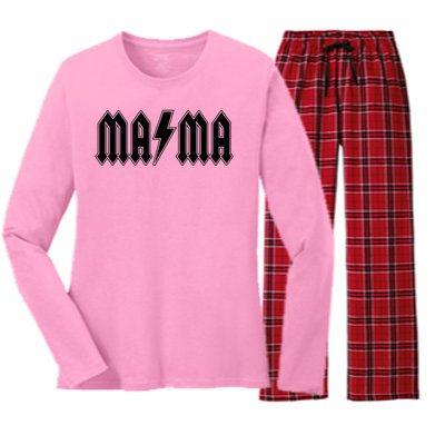 Hard Rock Mama Lightning Bolt Women's Long Sleeve Flannel Pajama Set 