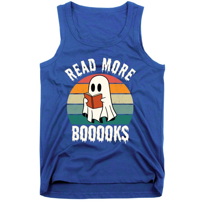 Halloween Read More Books Cute Ghost Boo Funny Retro Vintage Gift Tank Top