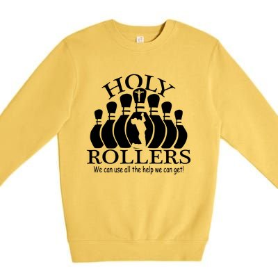 Holy Rollers Matching Bowling Team Premium Crewneck Sweatshirt