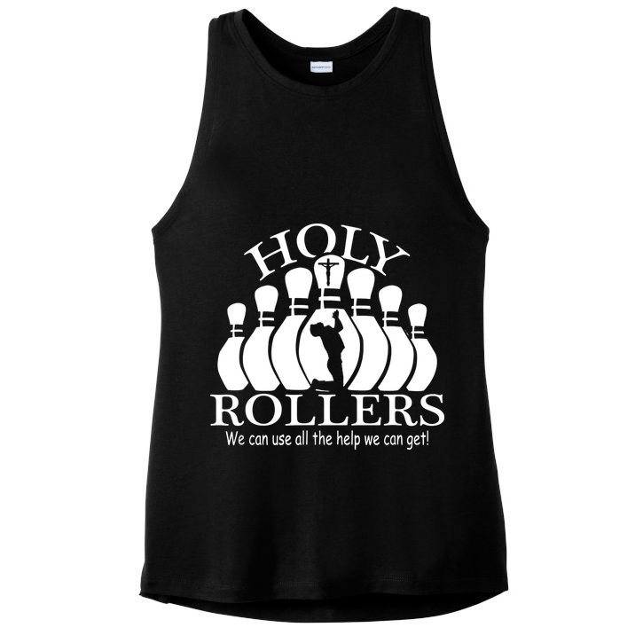 Holy Rollers Matching Bowling Team Ladies PosiCharge Tri-Blend Wicking Tank