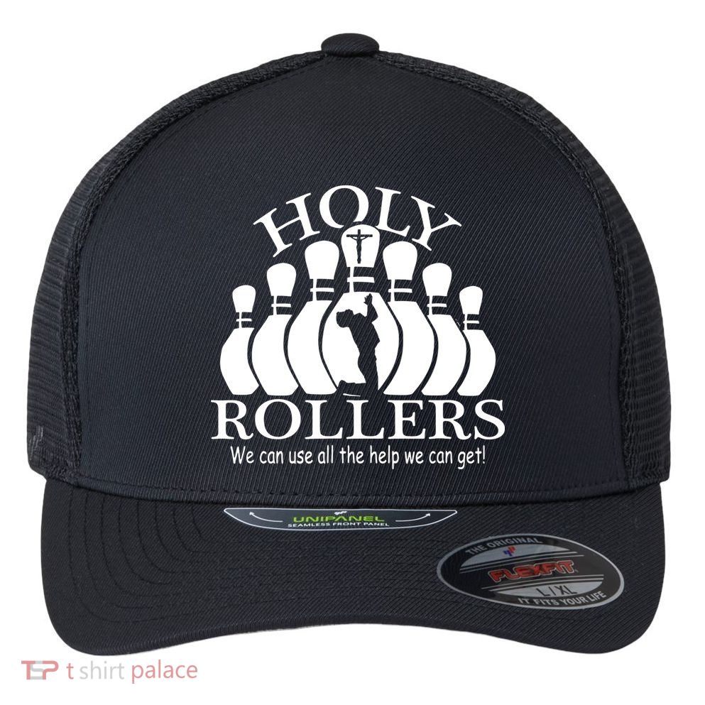 Holy Rollers Matching Bowling Team Flexfit Unipanel Trucker Cap