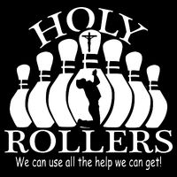 Holy Rollers Matching Bowling Team Cropped Pullover Crew