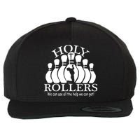 Holy Rollers Matching Bowling Team Wool Snapback Cap