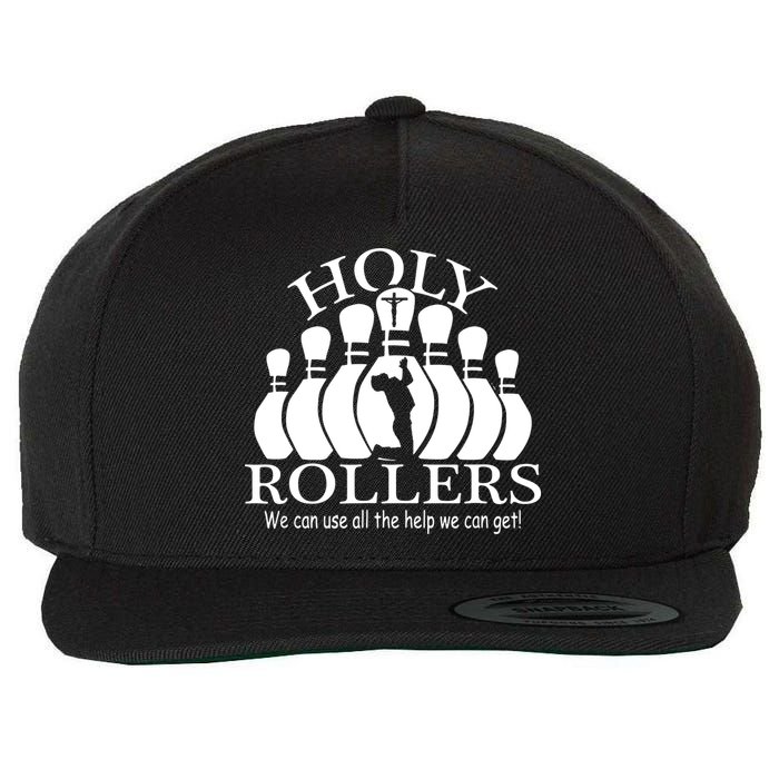 Holy Rollers Matching Bowling Team Wool Snapback Cap