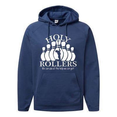 Holy Rollers Matching Bowling Team Performance Fleece Hoodie