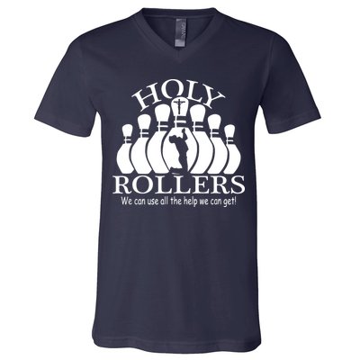 Holy Rollers Matching Bowling Team V-Neck T-Shirt