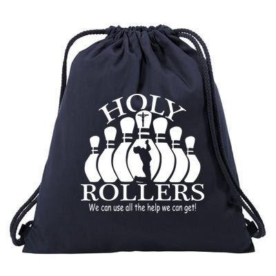 Holy Rollers Matching Bowling Team Drawstring Bag