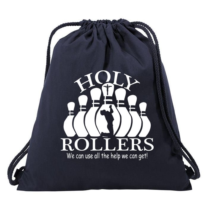 Holy Rollers Matching Bowling Team Drawstring Bag