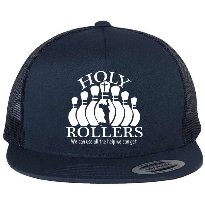 Holy Rollers Matching Bowling Team Flat Bill Trucker Hat