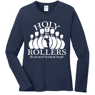 Holy Rollers Matching Bowling Team Ladies Long Sleeve Shirt