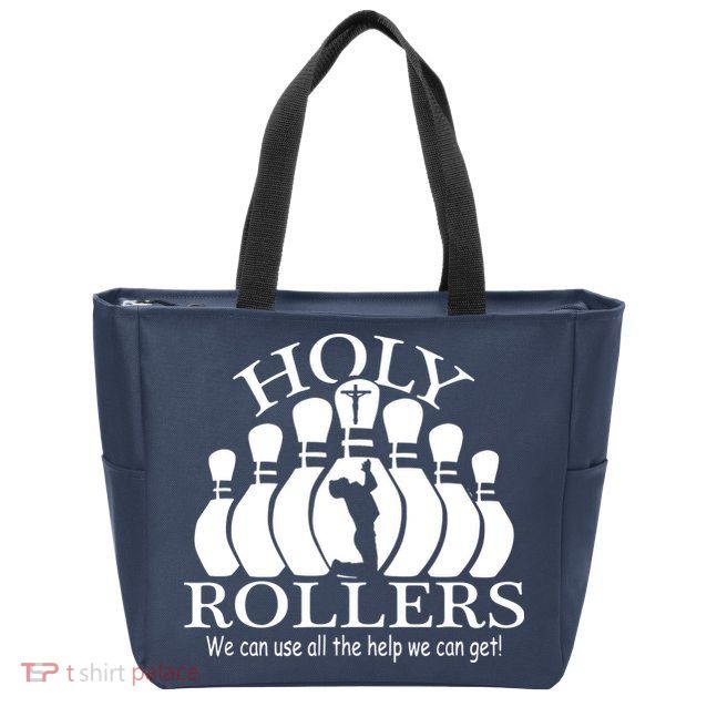Holy Rollers Matching Bowling Team Zip Tote Bag