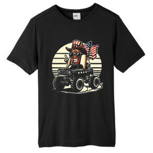 Hotdog Riding Monster Truck 4th Of July Usa Flag Tall Fusion ChromaSoft Performance T-Shirt