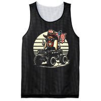 Hotdog Riding Monster Truck 4th Of July Usa Flag Mesh Reversible Basketball Jersey Tank