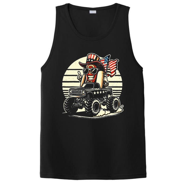 Hotdog Riding Monster Truck 4th Of July Usa Flag PosiCharge Competitor Tank