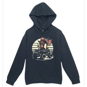 Hotdog Riding Monster Truck 4th Of July Usa Flag Urban Pullover Hoodie