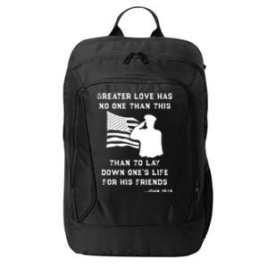 Honor Remember Memorial Military American Flag / Bible Verse Funny Gift City Backpack