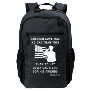 Honor Remember Memorial Military American Flag / Bible Verse Funny Gift Daily Commute Backpack