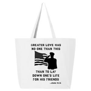 Honor Remember Memorial Military American Flag / Bible Verse Funny Gift 25L Jumbo Tote