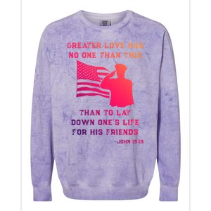 Honor Remember Memorial Military American Flag / Bible Verse Cute Gift Colorblast Crewneck Sweatshirt