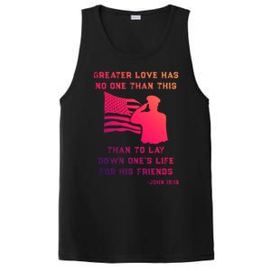 Honor Remember Memorial Military American Flag / Bible Verse Cute Gift PosiCharge Competitor Tank