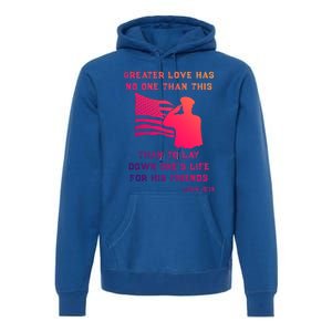 Honor Remember Memorial Military American Flag / Bible Verse Cute Gift Premium Hoodie