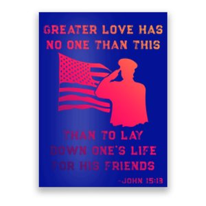 Honor Remember Memorial Military American Flag / Bible Verse Cute Gift Poster