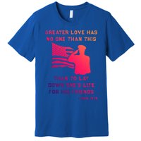 Honor Remember Memorial Military American Flag / Bible Verse Cute Gift Premium T-Shirt