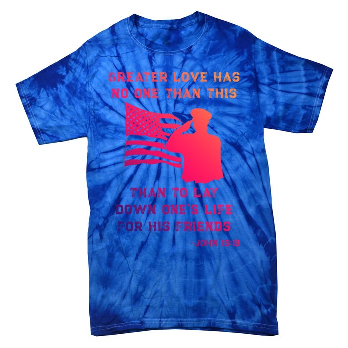 Honor Remember Memorial Military American Flag / Bible Verse Cute Gift Tie-Dye T-Shirt