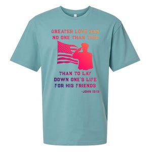 Honor Remember Memorial Military American Flag / Bible Verse Cute Gift Sueded Cloud Jersey T-Shirt