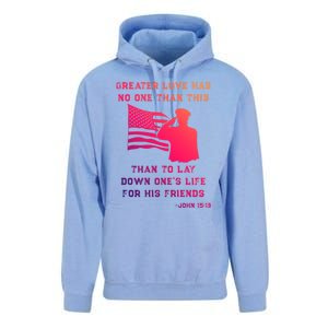 Honor Remember Memorial Military American Flag / Bible Verse Cute Gift Unisex Surf Hoodie