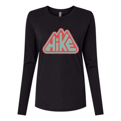 Hike! Retro Minimalist Mountain Hiking Womens Cotton Relaxed Long Sleeve T-Shirt