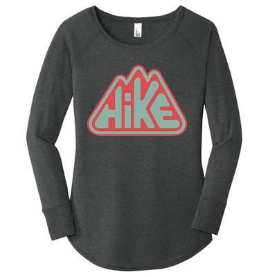 Hike! Retro Minimalist Mountain Hiking Women's Perfect Tri Tunic Long Sleeve Shirt