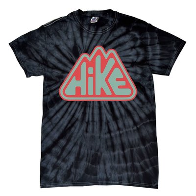 Hike! Retro Minimalist Mountain Hiking Tie-Dye T-Shirt