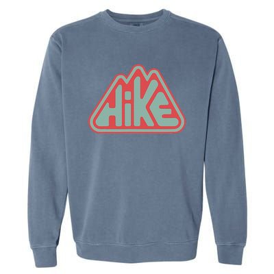 Hike! Retro Minimalist Mountain Hiking Garment-Dyed Sweatshirt