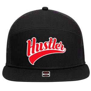 Hustler Red Money Lover Hustling Entrepreneur Hustle 7 Panel Mesh Trucker Snapback Hat