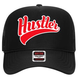 Hustler Red Money Lover Hustling Entrepreneur Hustle High Crown Mesh Back Trucker Hat