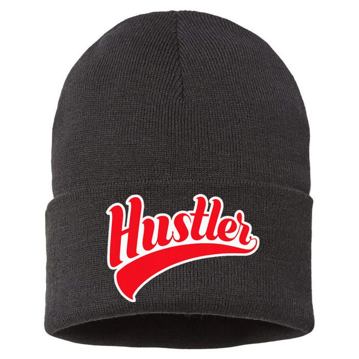 Hustler Red Money Lover Hustling Entrepreneur Hustle Sustainable Knit Beanie